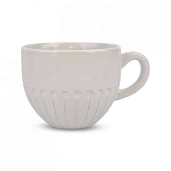 Taza porcelana Blanca Acanalada 420 ml