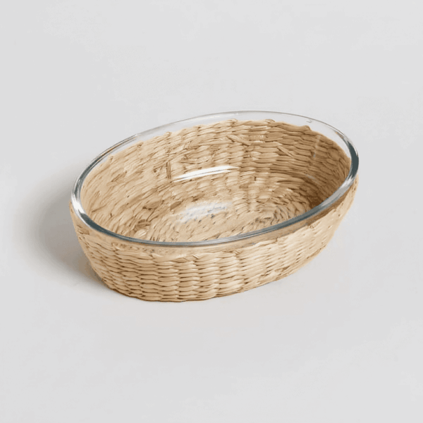 Asadera para horno con posafuente de fibra natural 40X30X5 Cm
