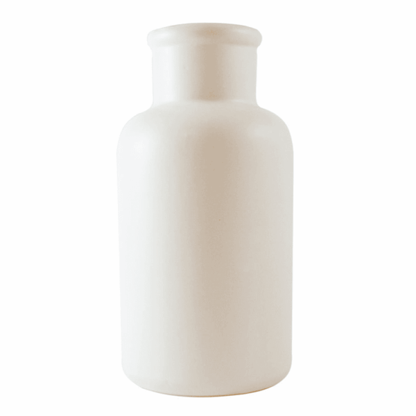 Florero de Porcelana Blanco Cuello Alto 11 x 22 cm