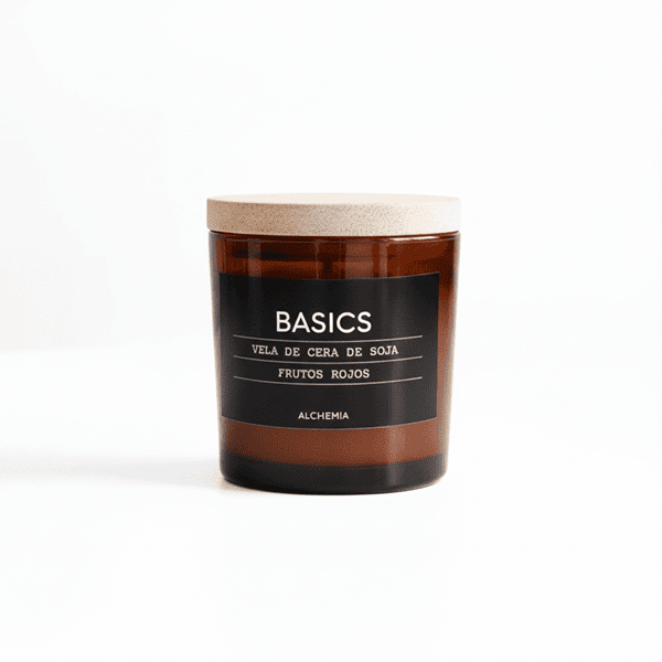 Portavela con Vela de Soja y Tapa de Madera 270 g