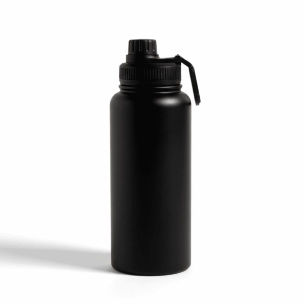 Botella Térmica de Acero Inoxidable Negra 1 L