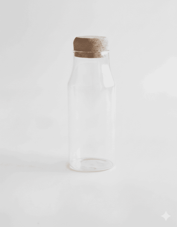 Botella de Vidrio de Borosilicato con Tapa de Corcho 400 ml