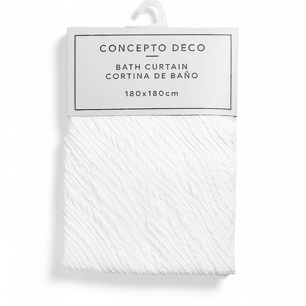 Cortina de Baño de Tela Labrada con Rayas 180×180 cm