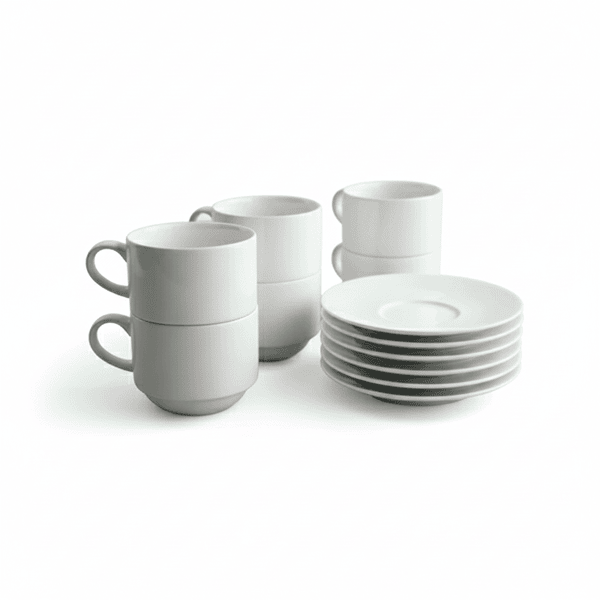 Taza de Café VOLF de Porcelana Blanca